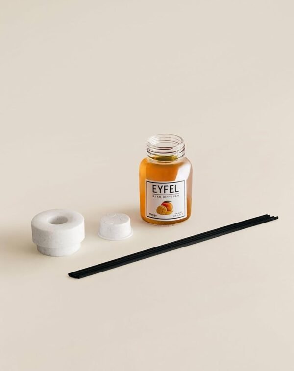Eyfel Reed diffuser mango  with wooden stakes  معطر جو برائحة المنجا باعواد خشبية - Image 3