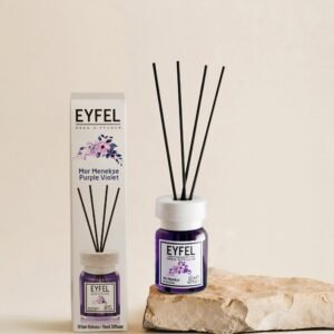 Eyfel Reed diffuser purple violet with wooden stakes  معطر جو برائحة البنفسجي الأرجواني باعواد خشبية