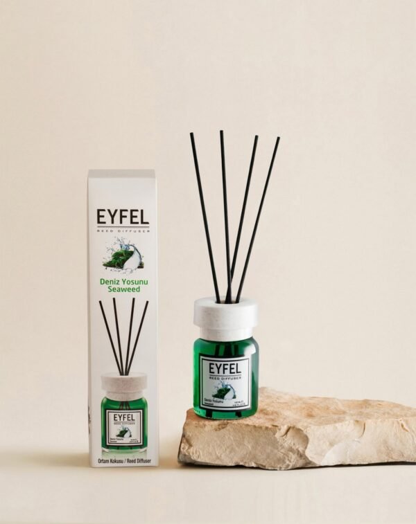 Eyfel Reed diffuser seaweed with wooden stakes  معطر جو برائحة عشبة البحر باعواد خشبية