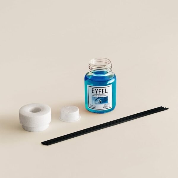 Eyfel Reed diffuser ocean with wooden stakes  معطر جو برائحة نسيم البحر باعواد خشبية - Image 2