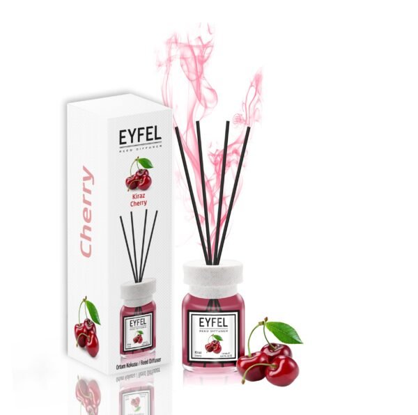 Eyfel Reed diffuser cherry with wooden stakes  معطر جو برائحة الكرز باعواد خشبية - Image 3