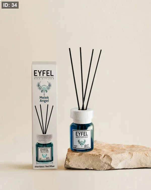 Eyfel Reed diffuser melek angel with wooden stakes  معطر جو برائحة ملاك باعواد خشبية