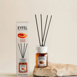 Eyfel Reed diffuser caramel with wooden stakes  معطر جو برائحة الكراميل باعواد خشبية