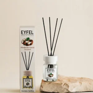 Eyfel Reed diffuser coconut with wooden stakes  معطر جو برائحة جوز الهند باعواد خشبية