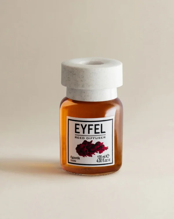 Eyfel Reed diffuser exotic with wooden stakes  معطر جو برائحة اجزوتيك باعواد خشبية - Image 2