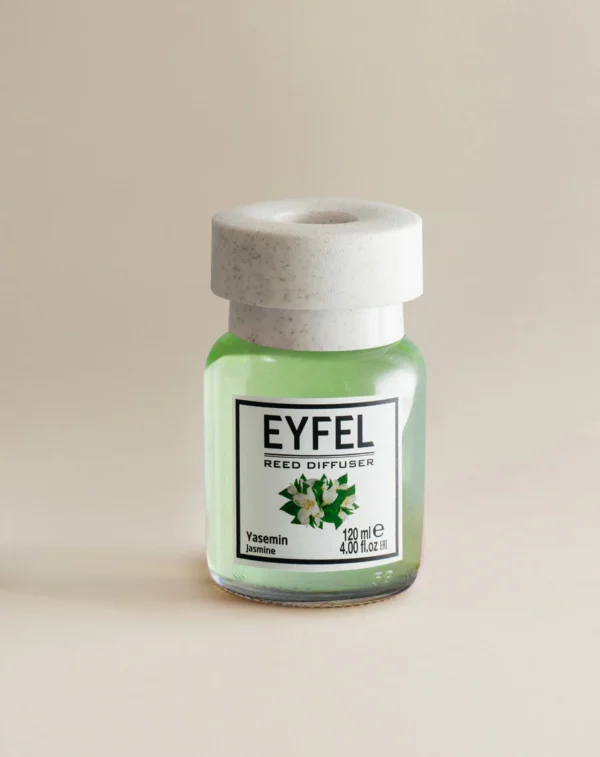 Eyfel Reed diffuser yasemin with wooden stakes  معطر جو برائحة ياسمين باعواد خشبية - Image 2