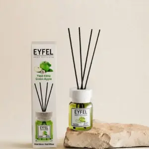 Eyfel Reed diffuser apple green with wooden stakes  معطر جو برائحة التفاح الأخضر باعواد خشبية