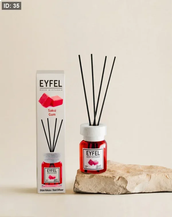 Eyfel Reed diffuser gum with wooden stakes  معطر جو برائحة لبان باعواد خشبية