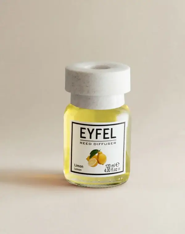 Eyfel Reed diffuser lemon with wooden stakes  معطر جو برائحة الليمون باعواد خشبية - Image 2