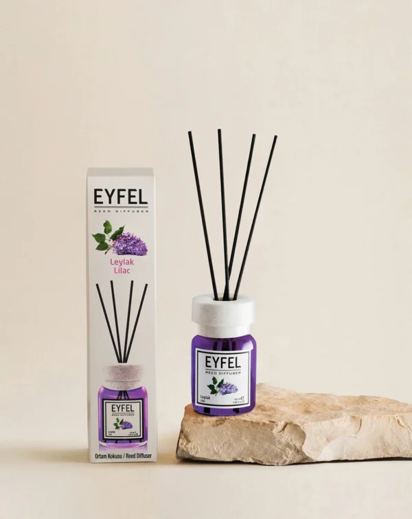 Eyfel Reed diffuser lilac with wooden stakes  معطر جو برائحة أرجواني باعواد خشبية