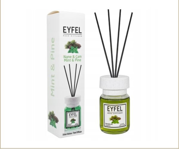 Eyfel Reed diffuser mint & pine with wooden stakes  معطر جو برائحة النعناع والصنوبر باعواد خشبية
