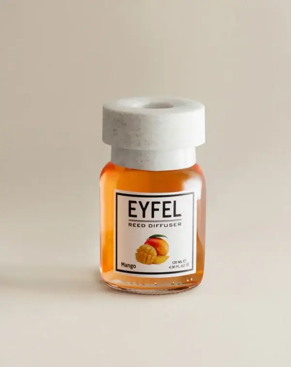 Eyfel Reed diffuser mango  with wooden stakes  معطر جو برائحة المنجا باعواد خشبية - Image 2