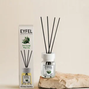 Eyfel Reed diffuser may lily with wooden stakes  معطر جو برائحة قد زنبق باعواد خشبية