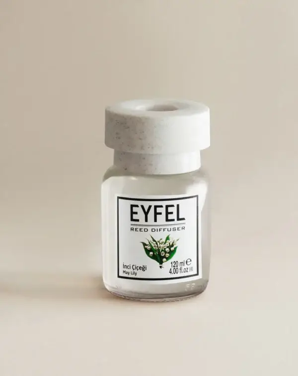 Eyfel Reed diffuser may lily with wooden stakes  معطر جو برائحة قد زنبق باعواد خشبية - Image 2
