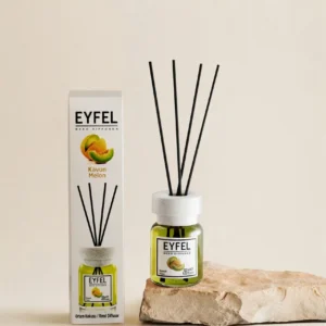 Eyfel Reed diffuser melon with wooden stakes  معطر جو برائحة شمام باعواد خشبية