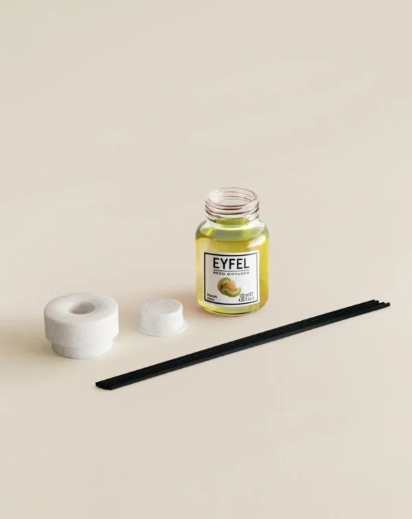 Eyfel Reed diffuser melon with wooden stakes  معطر جو برائحة شمام باعواد خشبية - Image 2