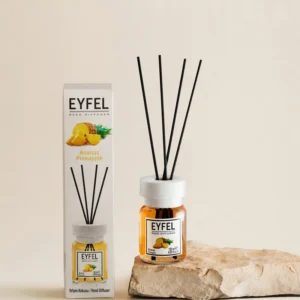 Eyfel Reed diffuser pineapple with wooden stakes  معطر جو برائحة اناناس باعواد خشبية