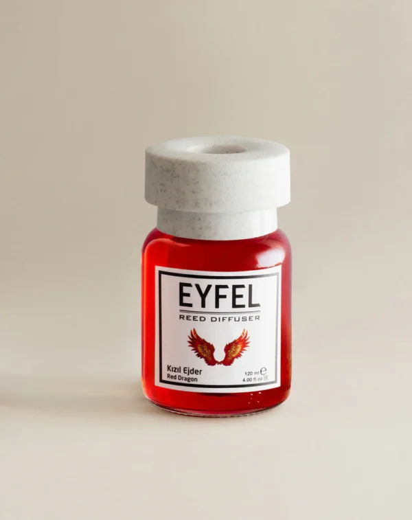 Eyfel Reed diffuser red dragon with wooden stakes  معطر جو برائحة تنين القصب باعواد خشبية - Image 2