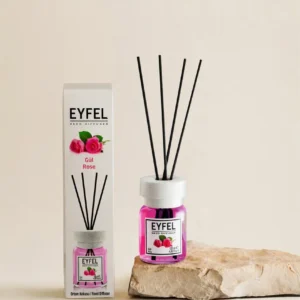 Eyfel Reed diffuser rose with wooden stakes  معطر جو برائحة جوري باعواد خشبية
