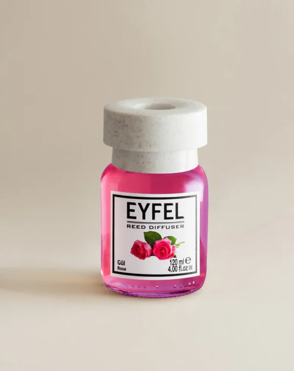 Eyfel Reed diffuser rose with wooden stakes  معطر جو برائحة جوري باعواد خشبية - Image 3