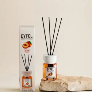 Eyfel Reed diffuser peach with wooden stakes  معطر جو برائحة خوخ باعواد خشبية