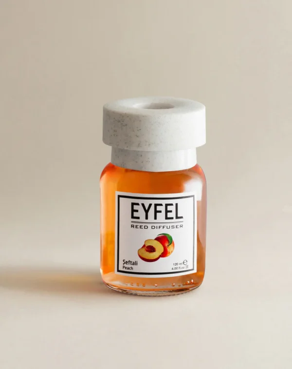 Eyfel Reed diffuser peach with wooden stakes  معطر جو برائحة خوخ باعواد خشبية - Image 3