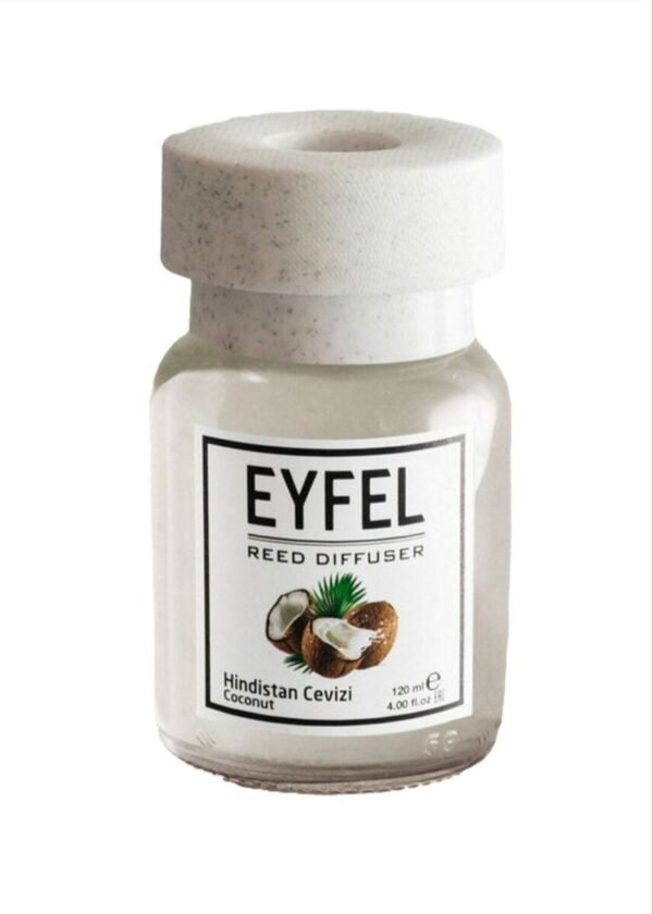 Eyfel Reed diffuser coconut with wooden stakes  معطر جو برائحة جوز الهند باعواد خشبية - Image 3